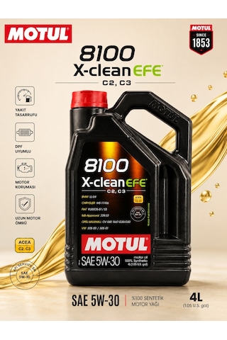 Motul 8100 X-Clean Efe 5W-30 Motor Yağı 4 L