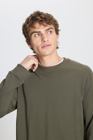AC&Co / Altınyıldız Classics Erkek Hakı Standart Fit Normal Kesim Bisiklet Yaka Pamuklu Sweatshirt Haki
