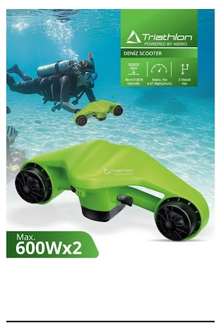 Triathlon T-249 Elektrikli Deniz Scooter 1200w Çift Motor Yeşil