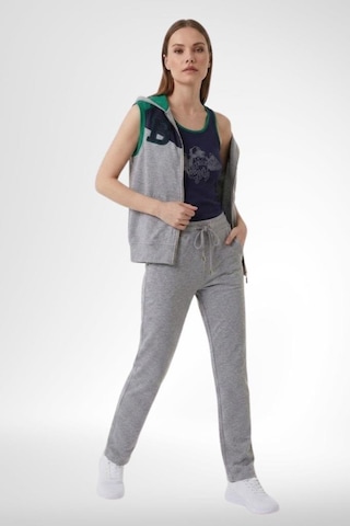 Mecit Pijama Mecit 6367 Bayan Kapüşonlu Yelekli Spor Eşofman Takımı Gri
