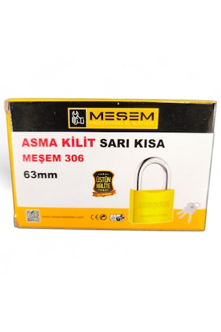 Meşem Asma Kilit Sarı Kısa 63 Mm