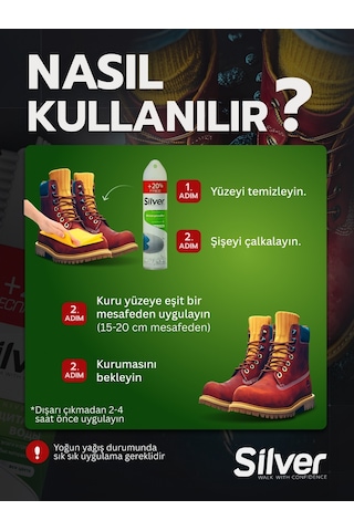 Silver Su Itici Su Geçirmezlik Ve Yağmur Kaydırıcı Önleyici Sprey 300 ML
