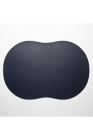 2 Adet Deri Amerikan Servis- Simetrik Oval Supla Lacivert