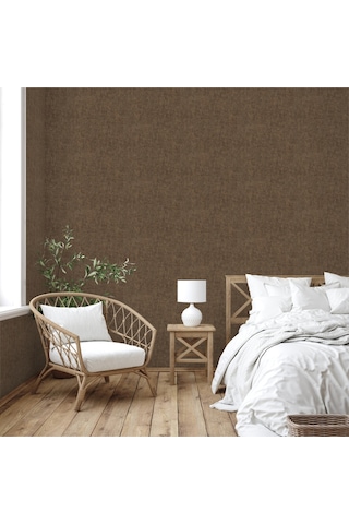 Adawall Muse Koleksiyonu- 25105-8 Koyu Kahve Textile Dokulu Duvar Kağıdı 1.06x15.6m, 16.5m² Kahverengi