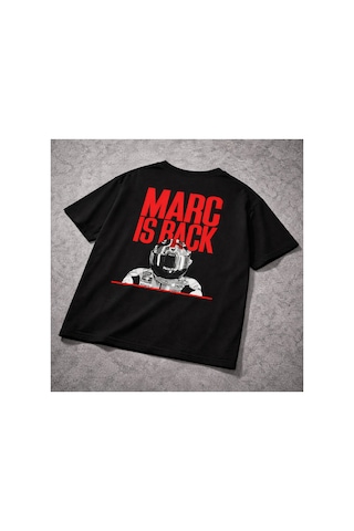 Yolo Street Oversize Marc Is Back Baskılı Tişört Unisex Streetwear %100 Pamuk Siyah