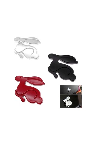 Kırmızı-evrensel 1 Adet 3d Metal Koşu Tavşan Amblemi Arka Bagaj Rozeti Karikatürler Araba Styling Çıkartması Vw Jetta G