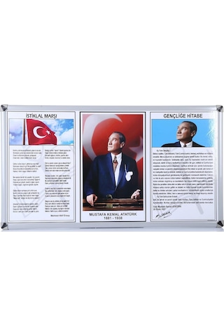 Akyazı Milli Levha 3'Lü Milli Levha 50X90 0250 Metal Çerçeve Akyazı Milli Levha 3'Lü Milli Levha 50X90 0250 Metal Çerçeve
