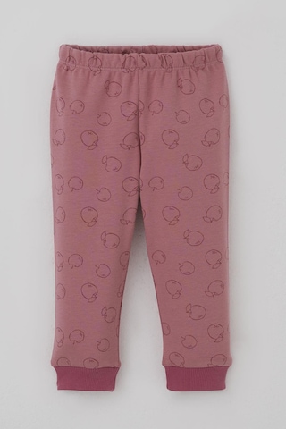 Breeze Kız Bebek Pijama Takımı Önden Düğmeli Elma Desenli 4 Ay-1 Yaş, Gülkurusu Gülkurusu