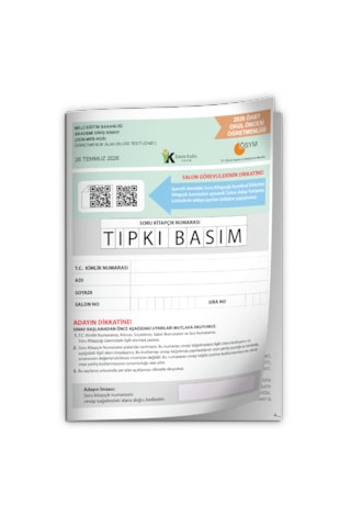 2026 Meb-ags Öabt Okul Öncesi Öğretmenliği Ösym Tıpkı Basım Kitapçığı Türkiye Geneli Deneme