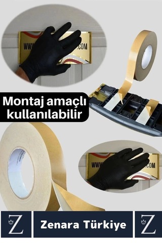 Uzun Ömürlü Ultra Güçlü Kolay Uygulanır İz Bırakmaz Çift Taraflı Köpük Bant 18 Mm X 2 Metre 2 Adet