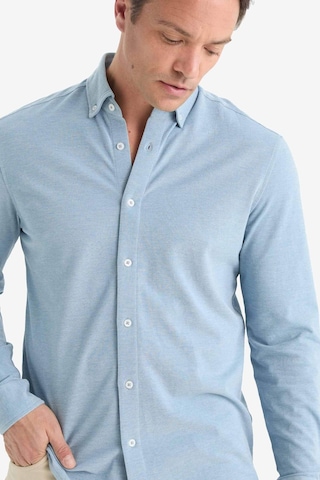 Defacto Regular Fit Polo Yaka Penye Uzun Kollu Gömlek E8067ax25aube422 Mavi