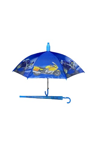 Bardaklı Korumalı Erkek Çocuk Mavi Baskılı Şemsiye 709662
