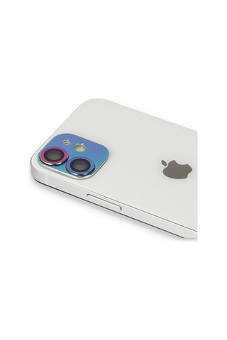 Apple iPhone Uyumlu, 11 Pers Alüminyum Kamera Lens - Rainbow Metalik