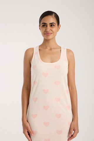 Akbeniz Kadın Kalın Askılı Yırtmaçlı Uzun Pudra Gecelik Pudra