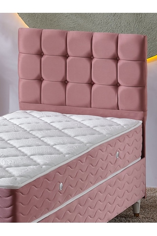 Beehanem 120x200 Bengü Yatak Baza Başlık Set Pembe Pembe 120 X 200
