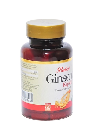Balen Doğal Saf Ginseng Kapsülü 375 MG x 60 Bitkisel Kapsül