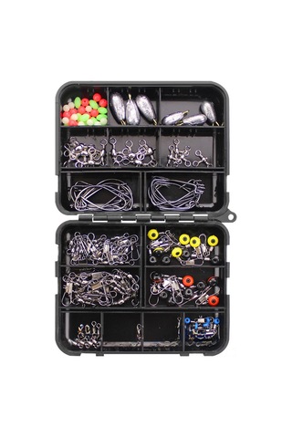Reedark 160 Parça Balıkçılık Aksesuar Seti - Kranklı İğneler, Kurşun Ağırlıklar, Üç Çenekli Döner Çemberler Ve Uzay Fasulyeleri İle Çok Amaçlı Kullanim