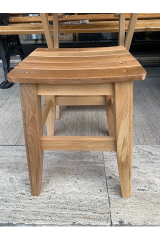 Ahşap Tabure 40 cm Gürgen Ağacından Naturel Kayın Renk