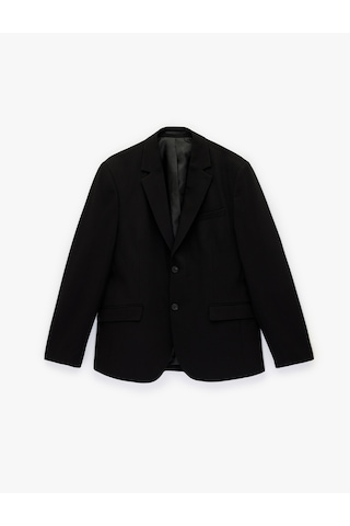 Koton Uzun Kollu Kapaklı Cepli Mono Yaka Düğmeli Blazer Ceket Siyah 6sam50002hw Siyah