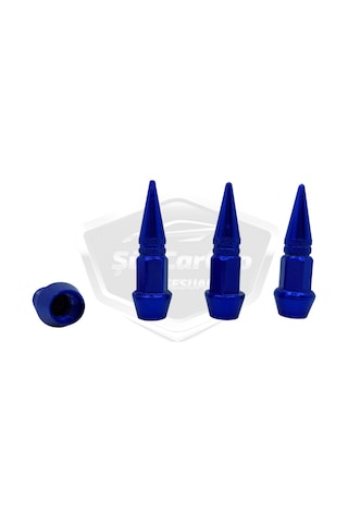 ŞüsCarOto Sivri Sibop Kapağı Mermi Sibop Kapağı Araba Motosiklet Bisiklet Metal 4 lü Set Mavi (00)