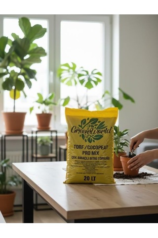 Green World 20 Litre Ithal Çok Amaçlı Bitki Toprağı Torf Cocopeat Ponza Taşı - Kokopit Özel Karışım Saksı Ha 0,250