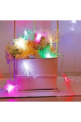 Led Fiber Optik Peri Masalı Işığı, Düğün Ve Tatil Dekoratif Işık Zinciri, 3m Su Geçirmez 20 Led Boncuklu Peri Masalı Işığı, Pille Çalışır Beyaz