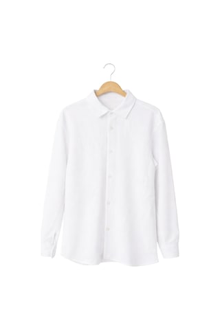Ahengim Erkek Çocuk Modern Kesim Beyaz Polyester Basic Gömlek Ak8789
