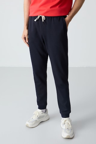 Tommy Life Fiesta Lacivert Pamuklu Kalın Yumuşak Dokulu Oversize Fit Basic Erkek Eşofman Takım - 85261 Kırmızı - Lacivert