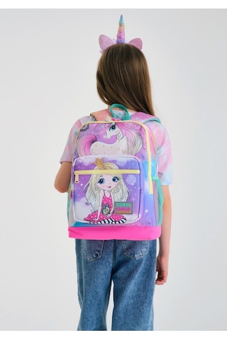 Coral High Pembe Su Yeşili Unicorn Okul Sırt Ve Beslenme Çantası Seti - Kız Çocuk - Dört Bölmeli Pembe Unicorn Prenses