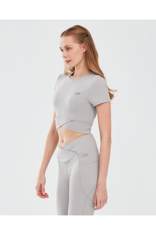 Skechers Performance Coll. W Short Sleeve T-Shirt Kadın Antrasit Tshirt S241133-003