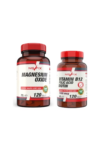 Nevfix Magnezyum 250 MG 120 Tablet B12 Folic Acid&Biotin 120 Tabl
