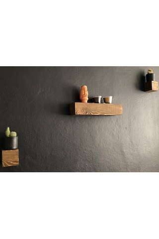 O&Awood Dekoratif 3'Lü Kütük Retro Duvar Rafı, 3'Lü Küp Vintage Doğal Ahş (497958947)