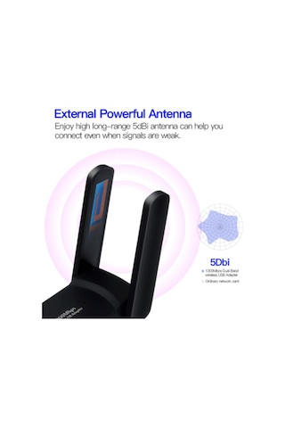 Sonex AC1200  Mbps Dual Band USB 3.0 Adaptör Kablosuz WI-FI Alıcı