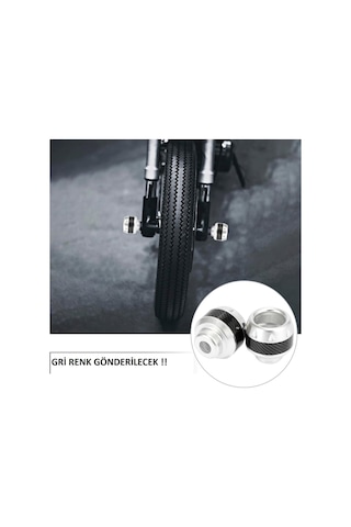 Motosiklet ,scooter Ön Teker Koruma Takozu Karbon Detaylı Gri Ren