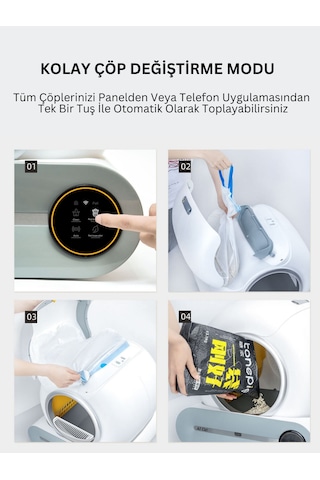 AI Cat Akıllı Kedi Tuvaleti Büzgülü Çöp Poşeti 3 x 15'li