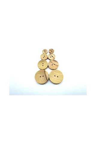Tahta Dikme, 2 Delik Çanak Model, Doğal Ahşap, Zeytin Ağacı,100 Adet 20mm-32l