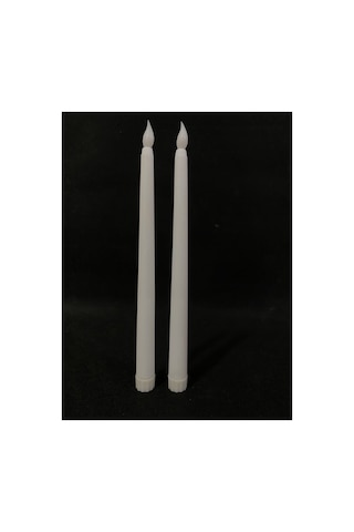 2'li Pilli Led Şamdan Mum Seti Harry Potter Mum Seti Yeniden Kullanılabilir Büyük Mum Seti Beyaz