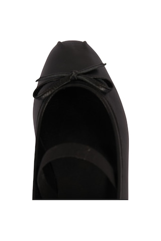 Napa Shoes Kadın Lastik Bantlı Fiyonklu Kare Burun Babet Ayakkabı Napa-aes19210 Siyah