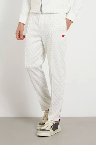 Guess Erkek Tamamı Logolu Jogger Pantolon Beyaz