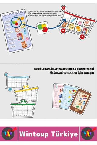 Eğlenceli Çocuk Hafıza Gözlem Kişisel Sosyal Beceri Geliştiren Okul Ev Aile Mutfak Oyun Süpermarket