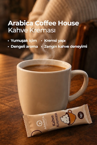 Arabica Coffee House Kahve Kreması Stick 5 Gr X 100 Adet Kahvenize Yumuşak Ve Dengeli Bir Dokunuş