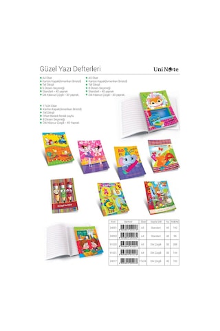 Çınar Karton Kapak A5 Dik Çizgili 30 Yaprak Güzel Yazı Defteri 12'li Paket