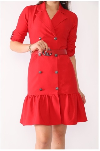E.T.'S Element'S Kadın Kemerli Düğme Detaylı Elbise