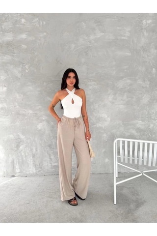 Freedom Store Kadın Ayrobin Oversize Kadın Pantalon - Bej