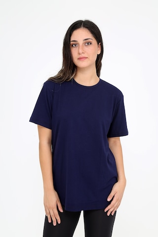 Rubadi Oversize Bol ve Geniş Kesim Lacivert T-shirt Salaş Model Lacivert