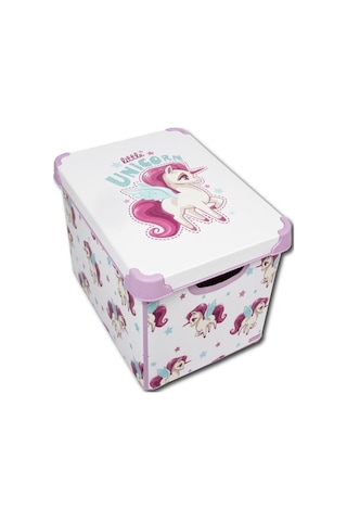 Style Box Unicorn Desenli 3 Parça Dekoratif Saklama Kutusu Seti Çok Renkli