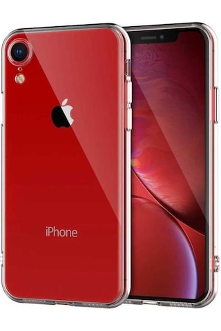 Apple Uyumlu iPhone Xr 6.1 Kılıf Tchs Kamera Korumalı Süper Silikon Kapak - Renksiz Renksiz