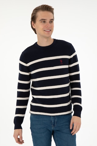 U.S. Polo Assn. Erkek Slim Fit Bisiklet Yaka Lacivert Kazak 50292850-VR033