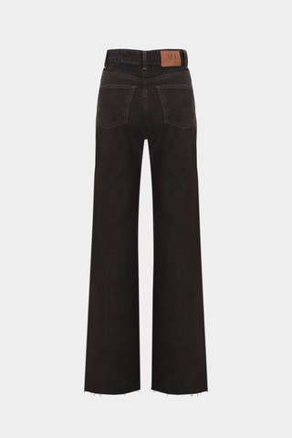 Açelyaokcu High Waist Wide Leg Kar Yıkama Geniş Paça Dikişsiz Jean Çikolata Kahve