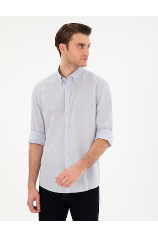 Pierre Cardin Erkek Buz Mavisi Gömlek Desenli 50303388-vr095 Buz Mavisi Mavi